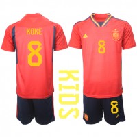 Maglie da calcio Spagna Koke #8 Prima Maglia Bambino Mondiali 2022 Manica Corta (+ Pantaloni corti)